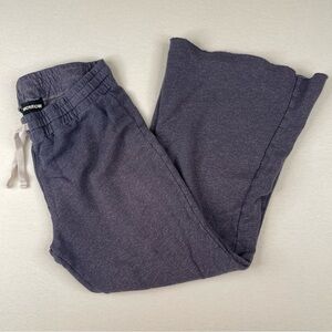Monrow Wide Leg Cropped Sweatpants Charcoal Heather XS